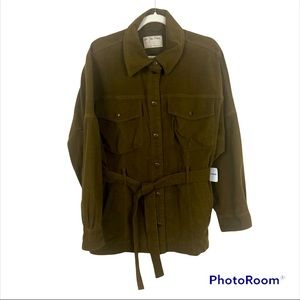 FREE PEOPLE Army Green Tie Waist Jacket NWT size Large